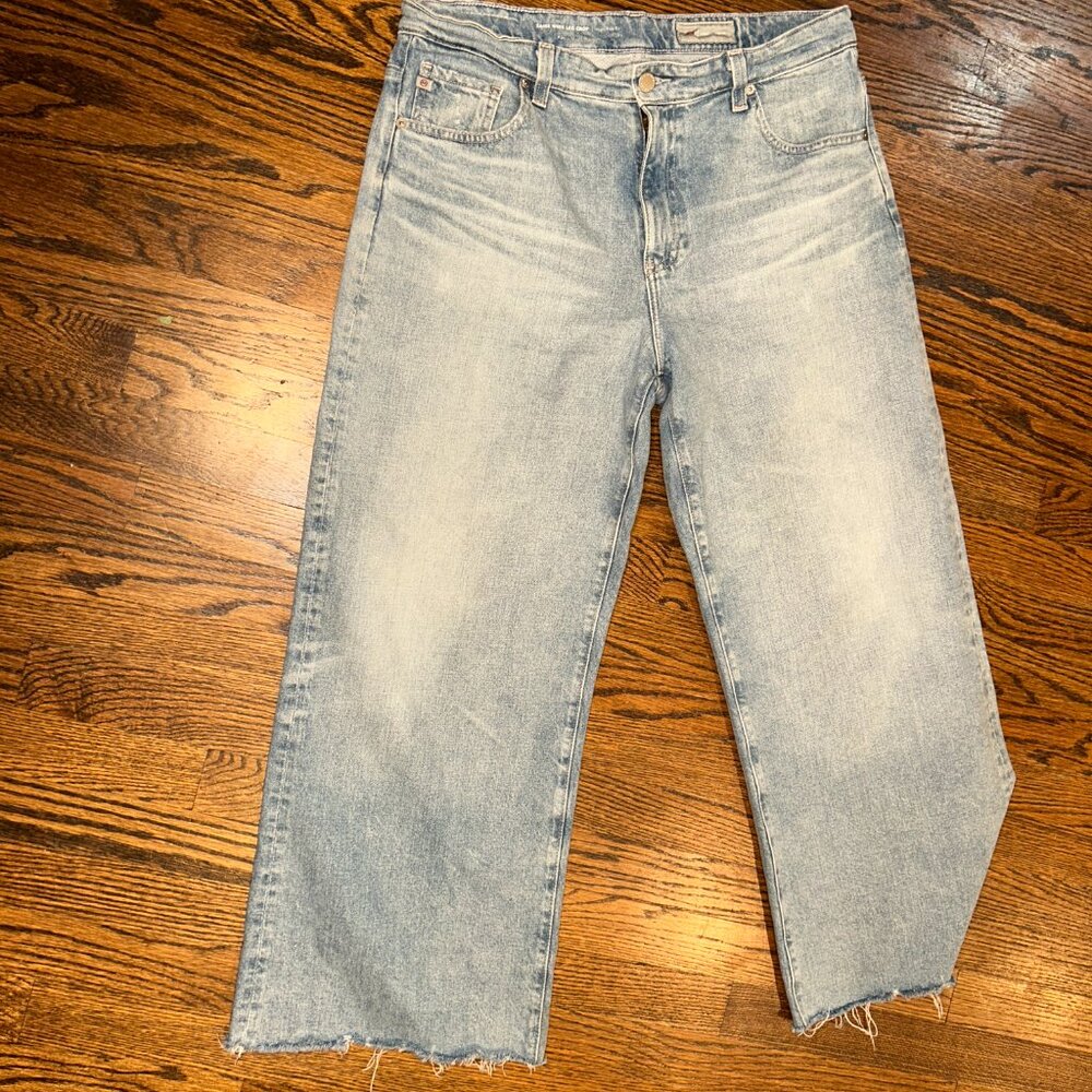AG Contour 360 Jeans, SAIGE Wide Leg Crop, High Rise Sz 31